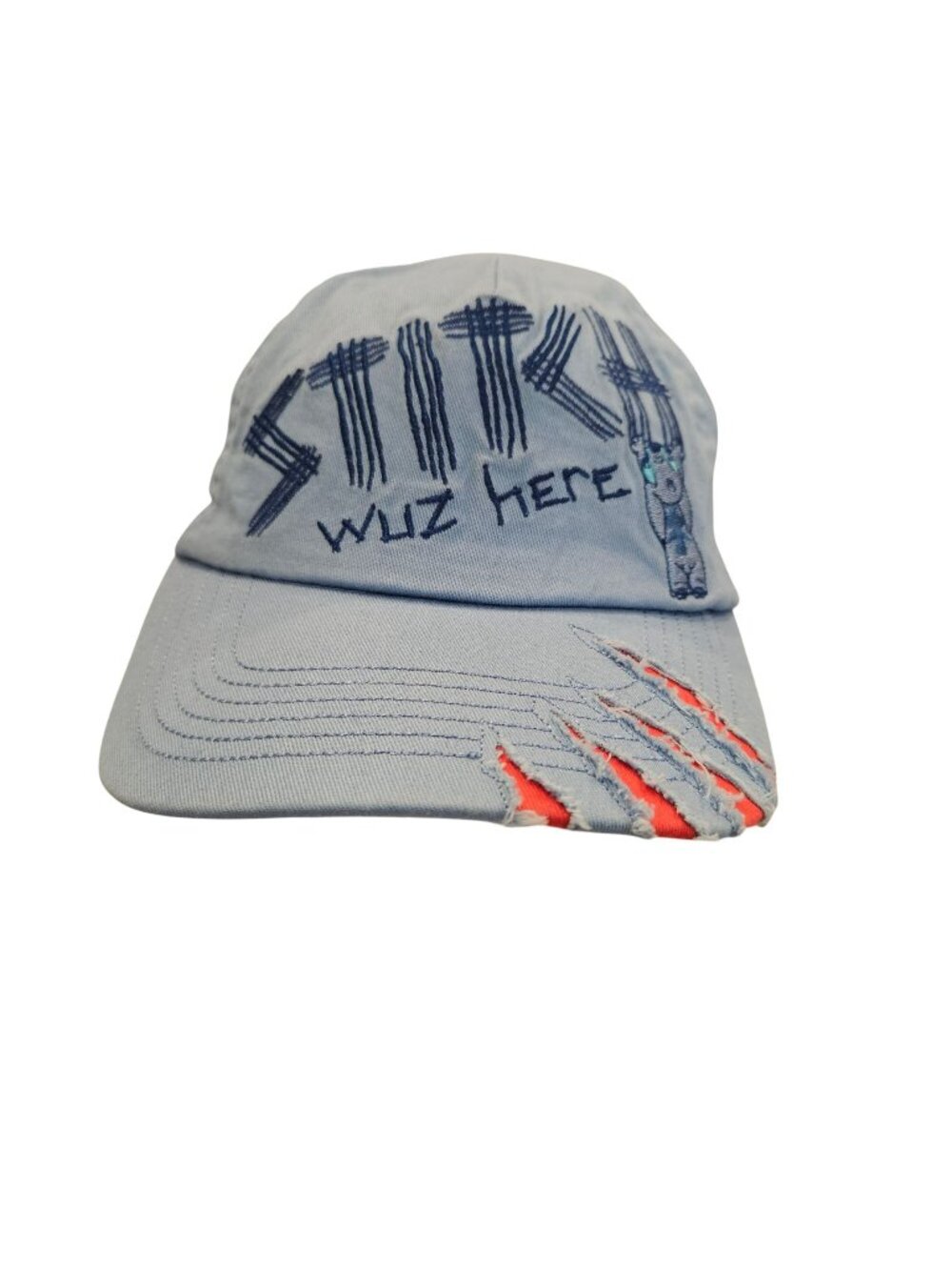 Disney Parks Stitch Wuz Here Youth Cap With Claw Marks Design Adjustable Strap